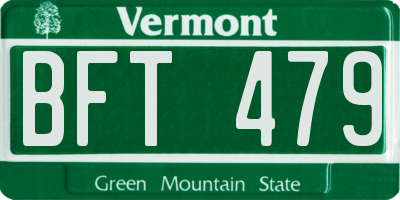 VT license plate BFT479