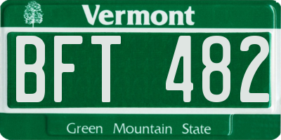 VT license plate BFT482