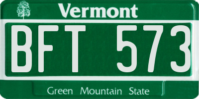 VT license plate BFT573