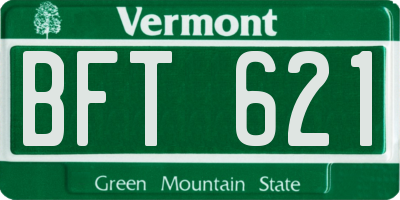 VT license plate BFT621