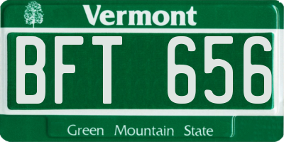 VT license plate BFT656