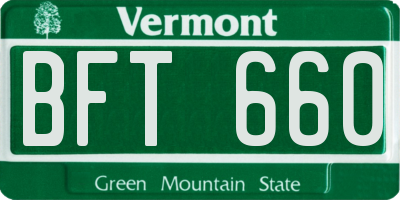 VT license plate BFT660