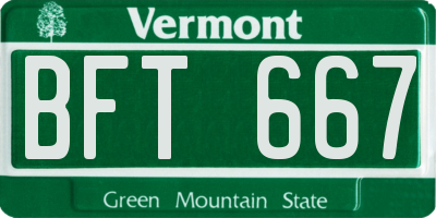 VT license plate BFT667