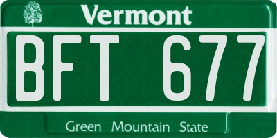 VT license plate BFT677