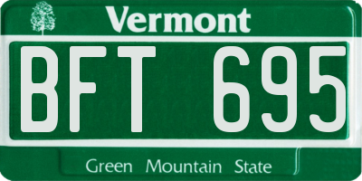 VT license plate BFT695