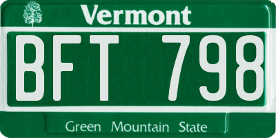 VT license plate BFT798