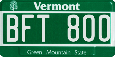 VT license plate BFT800