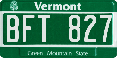 VT license plate BFT827