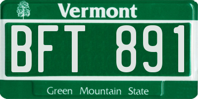 VT license plate BFT891