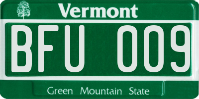 VT license plate BFU009