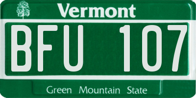 VT license plate BFU107