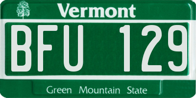 VT license plate BFU129