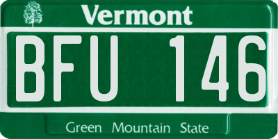 VT license plate BFU146