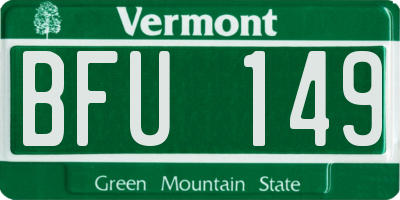 VT license plate BFU149