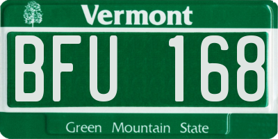 VT license plate BFU168