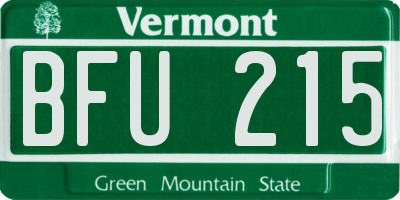 VT license plate BFU215
