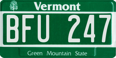 VT license plate BFU247