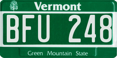 VT license plate BFU248