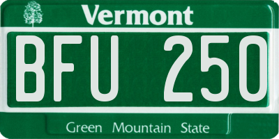 VT license plate BFU250