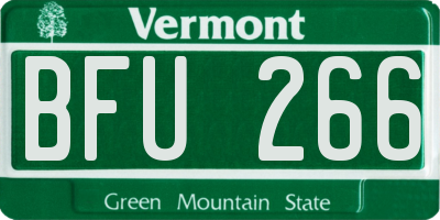 VT license plate BFU266