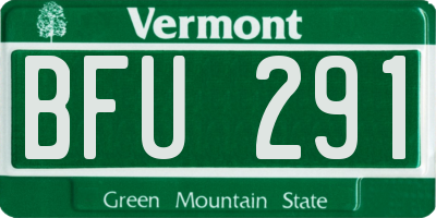 VT license plate BFU291