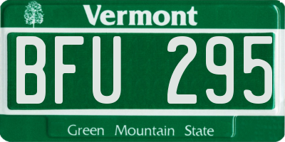 VT license plate BFU295