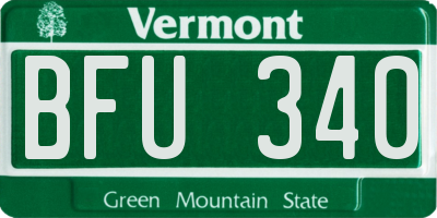 VT license plate BFU340