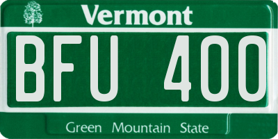 VT license plate BFU400
