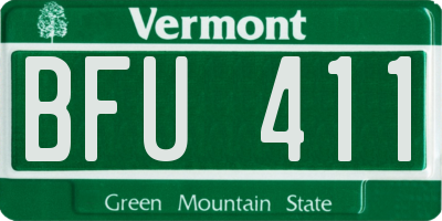 VT license plate BFU411