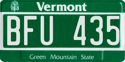 VT license plate BFU435
