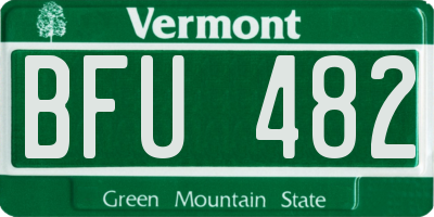 VT license plate BFU482
