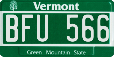 VT license plate BFU566
