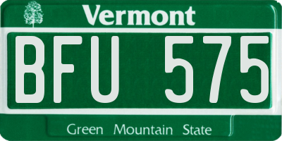 VT license plate BFU575