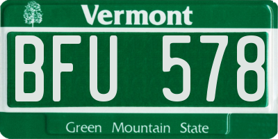 VT license plate BFU578