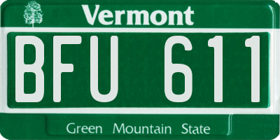 VT license plate BFU611