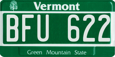VT license plate BFU622