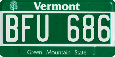 VT license plate BFU686