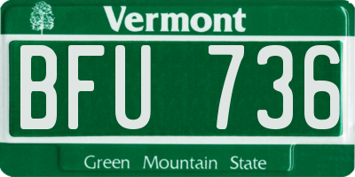 VT license plate BFU736