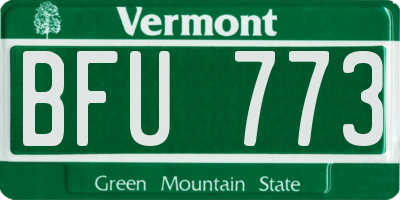 VT license plate BFU773