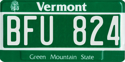 VT license plate BFU824