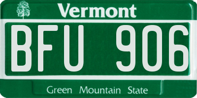 VT license plate BFU906