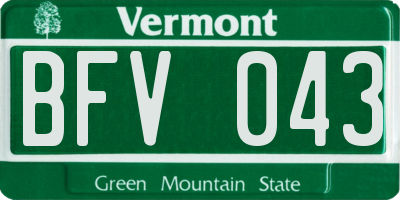VT license plate BFV043
