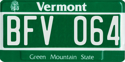 VT license plate BFV064