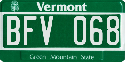 VT license plate BFV068