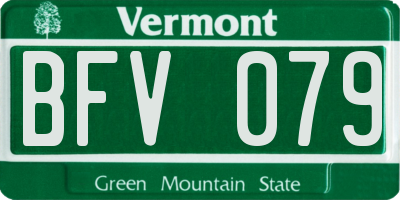 VT license plate BFV079