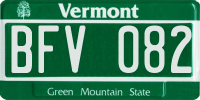 VT license plate BFV082