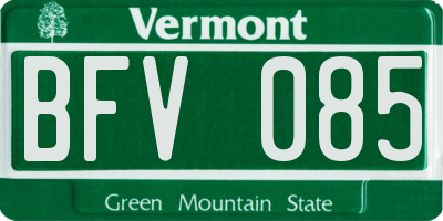 VT license plate BFV085