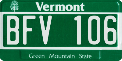 VT license plate BFV106