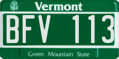VT license plate BFV113