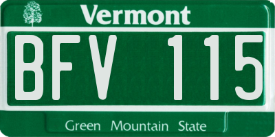 VT license plate BFV115